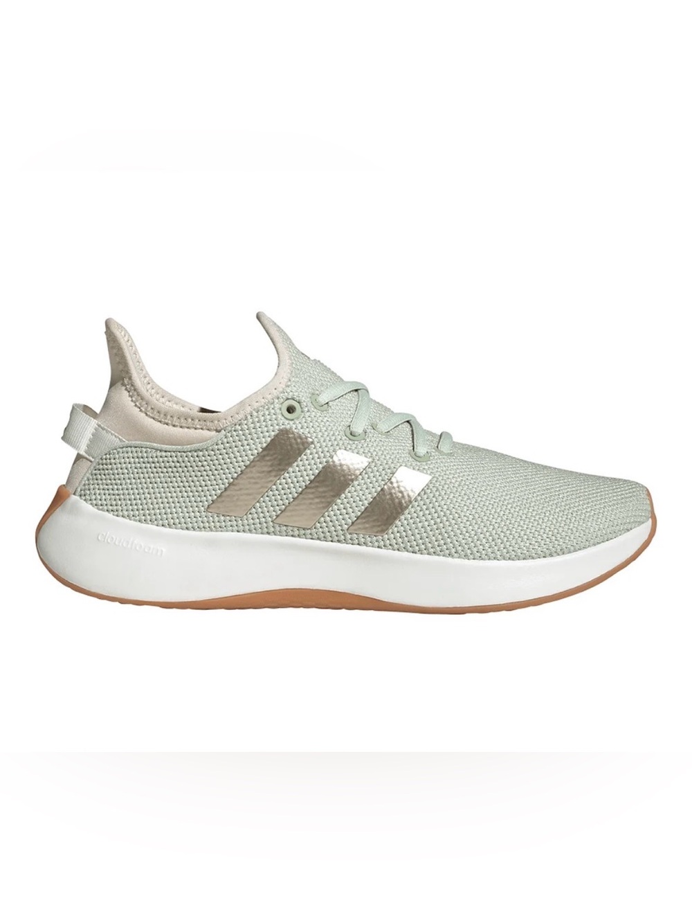 adidas Women’s Lightweight Sneaker in Mint Green with Metallic Stripes
